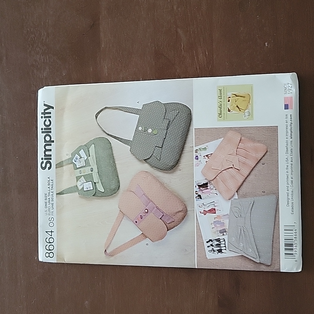 Simplicity 4 bag style pattern sewing purse handbag